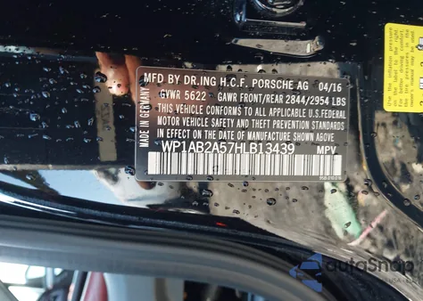 2017 Porsche Macan S из США, поврежденный, VIN WP1AB2A57HLB13439